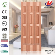 JHK-013 Lattice Design High Quality Garage Exterior Natural Sapelli Hot Sale Molded MDF CARB Certifeicate Door Skin